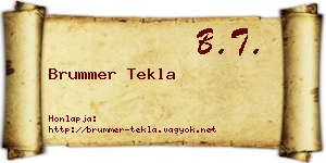 Brummer Tekla névjegykártya
